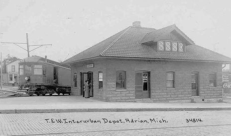 Toledo and Western Interurban depot at Adrian